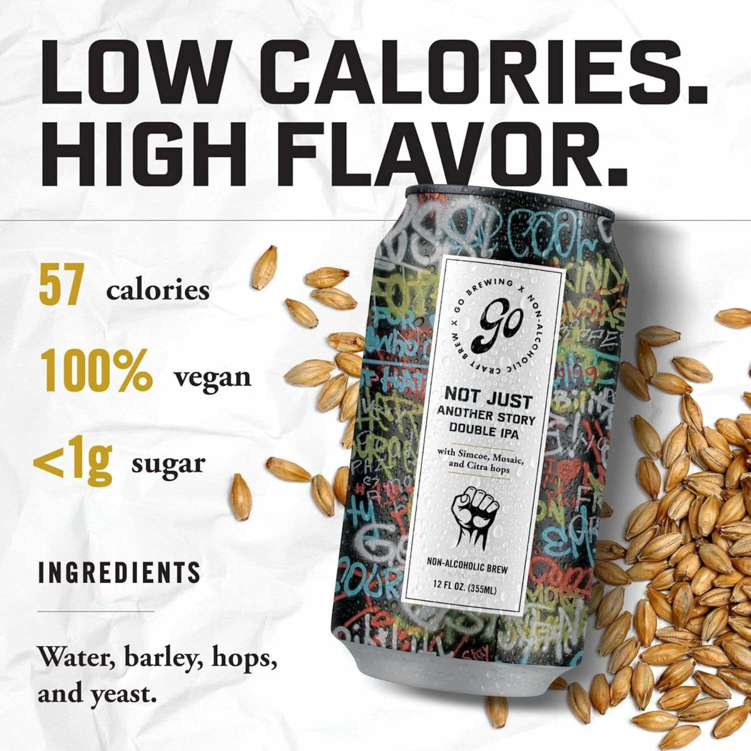 Go Brewing - IPA 24 Mixed Pack - Non Alcoholic Beer - Featuring Sunshine State Tropical IPA, Prophets Hazy IPA, Burn it Down IPA, and Not Just Another Story Double IPA (12 oz, Pack of 24)