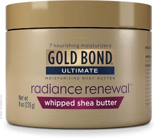 Gold Bond Ultimate Radiance Renewal Whipped Shea Butter, Moisturizing Body Butter, 8 oz