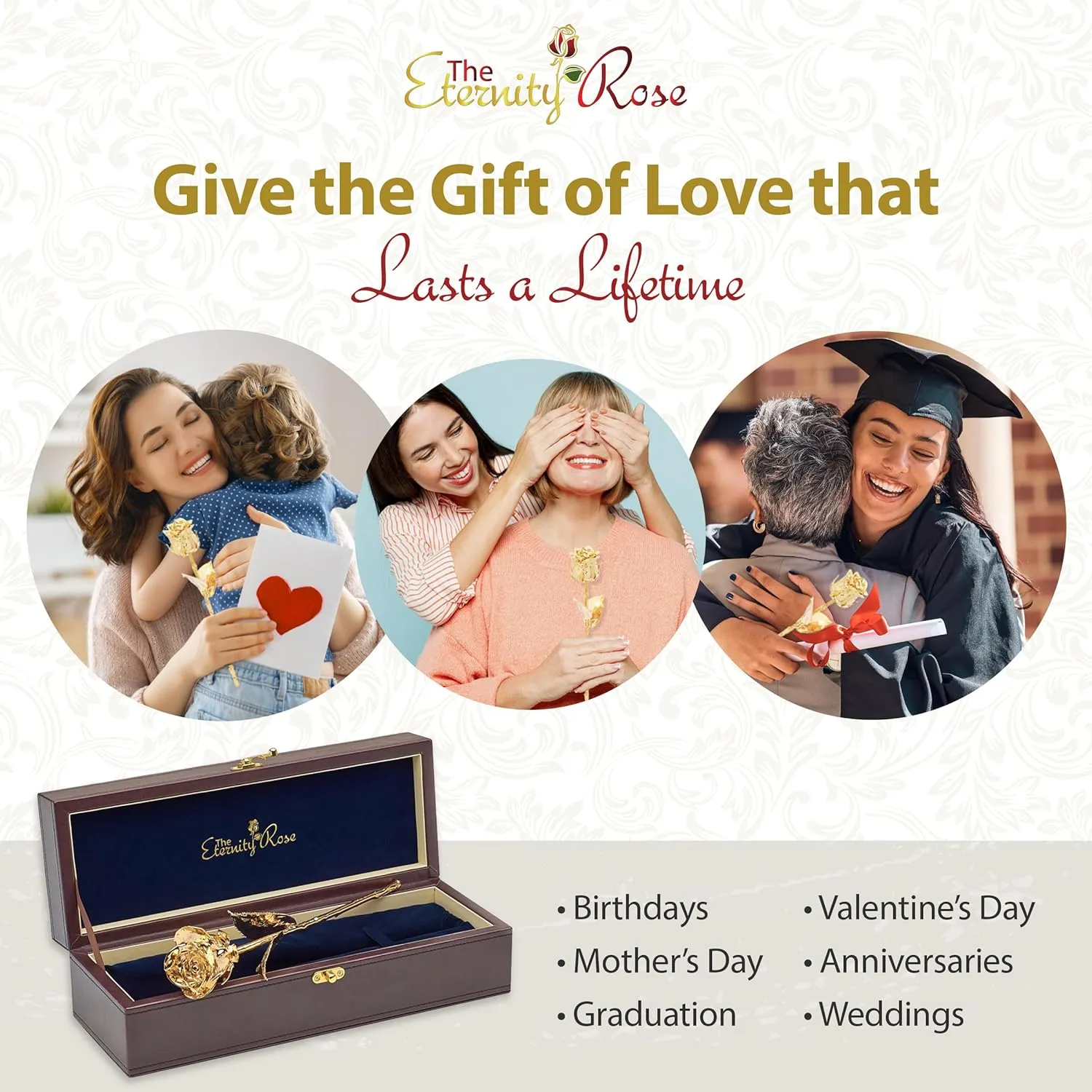 Gold Dipped Rose 24K, Romantic Gifts for Her, Real Preserved Flower, 11.5"