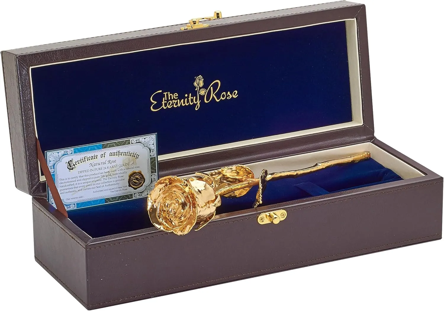 Gold Dipped Rose 24K, Romantic Gifts for Her, Real Preserved Flower, 11.5"