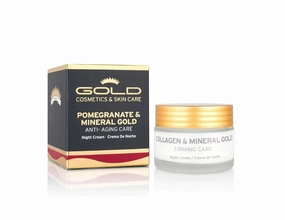 Gold Cosmetics & Skin Care Pomegranate & Mineral Skincare, with Collagen, for Glowing Skin (Night Cream, 50 ml)