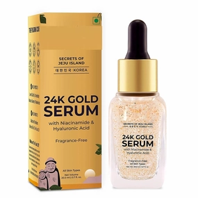 Gold Face Serum With Niacinamide & Hyaluronic Acid, Dewy Primer For Face Make-Up For All Skin Types, also Skin Care For Unisex, 20ml, 0.7 Fl Oz