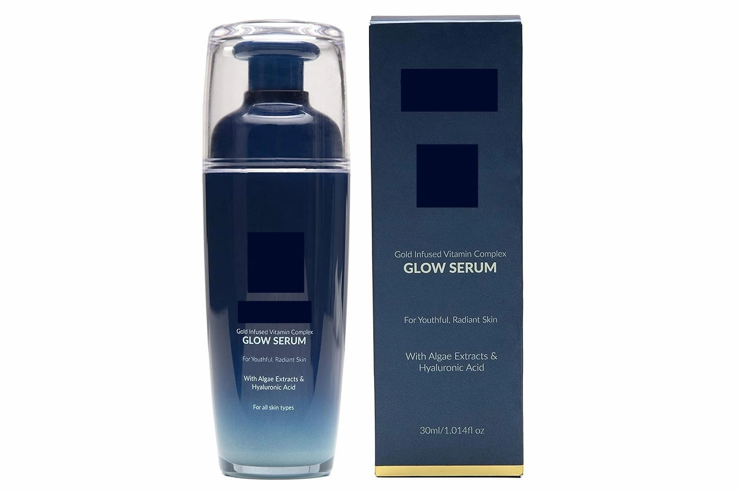 Gold Infused Vitamin C Complex Glow Serum Hyaluronic Acid Glow Serum For Intense Hydration & Glowing Skin | For Youthful Skin | For Women & Men - 30Ml