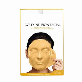 Gold Infusion Brightening Facial Kit 45g with Peel off Mask for Glowing Skin | Helps Exfoliate & Detoxify the Skin, For All Skin Types