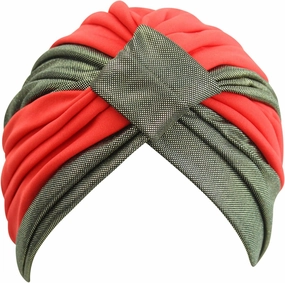 Gold Trim Fashion Turban Head Wrap for Women