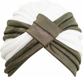 Gold Trim Fashion Turban Head Wrap for Women