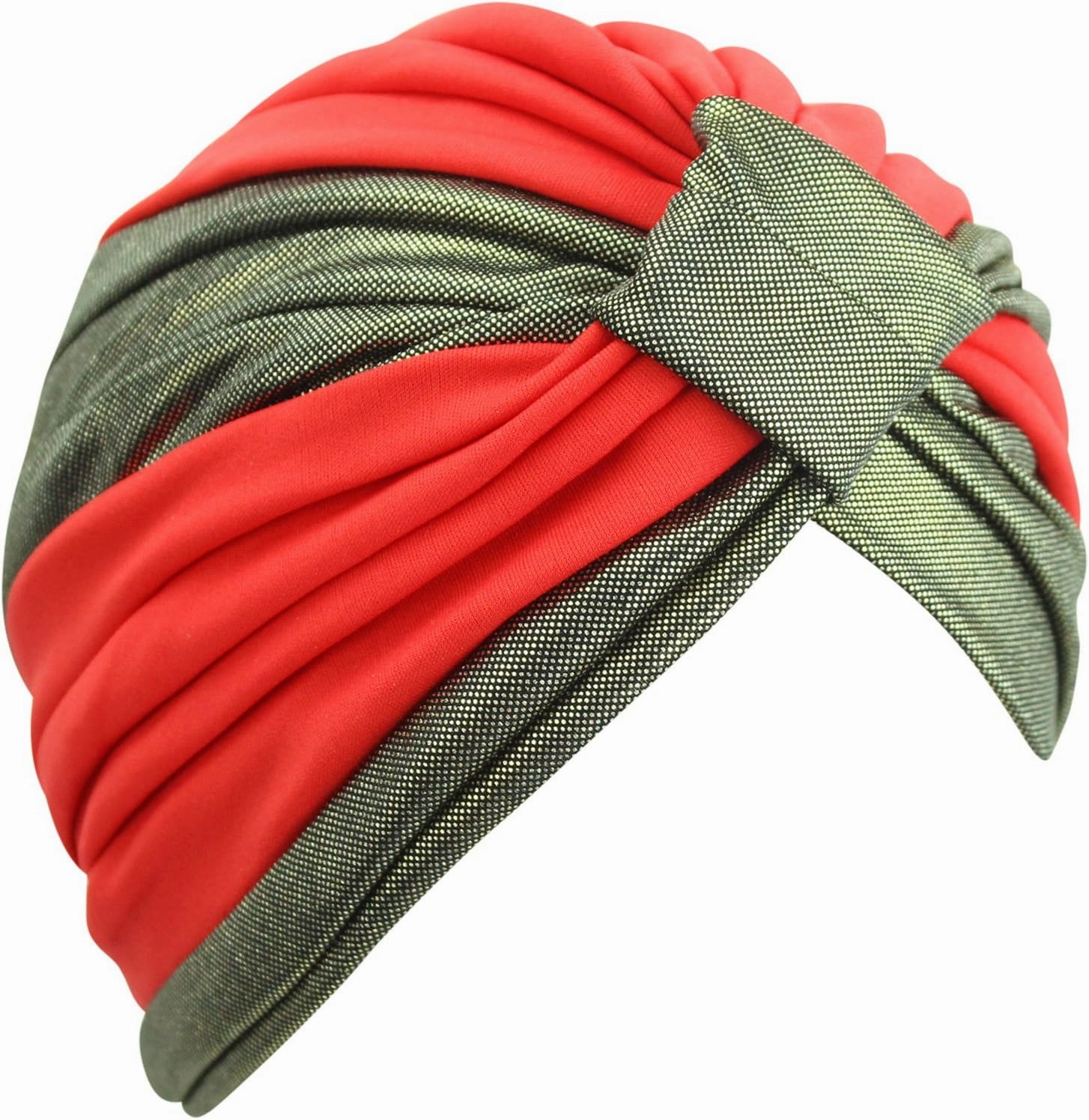 Gold Trim Fashion Turban Head Wrap for Women