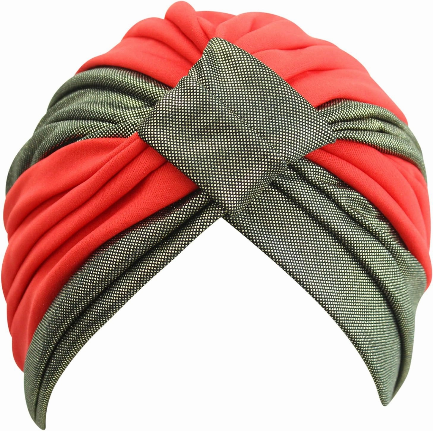 Gold Trim Fashion Turban Head Wrap for Women
