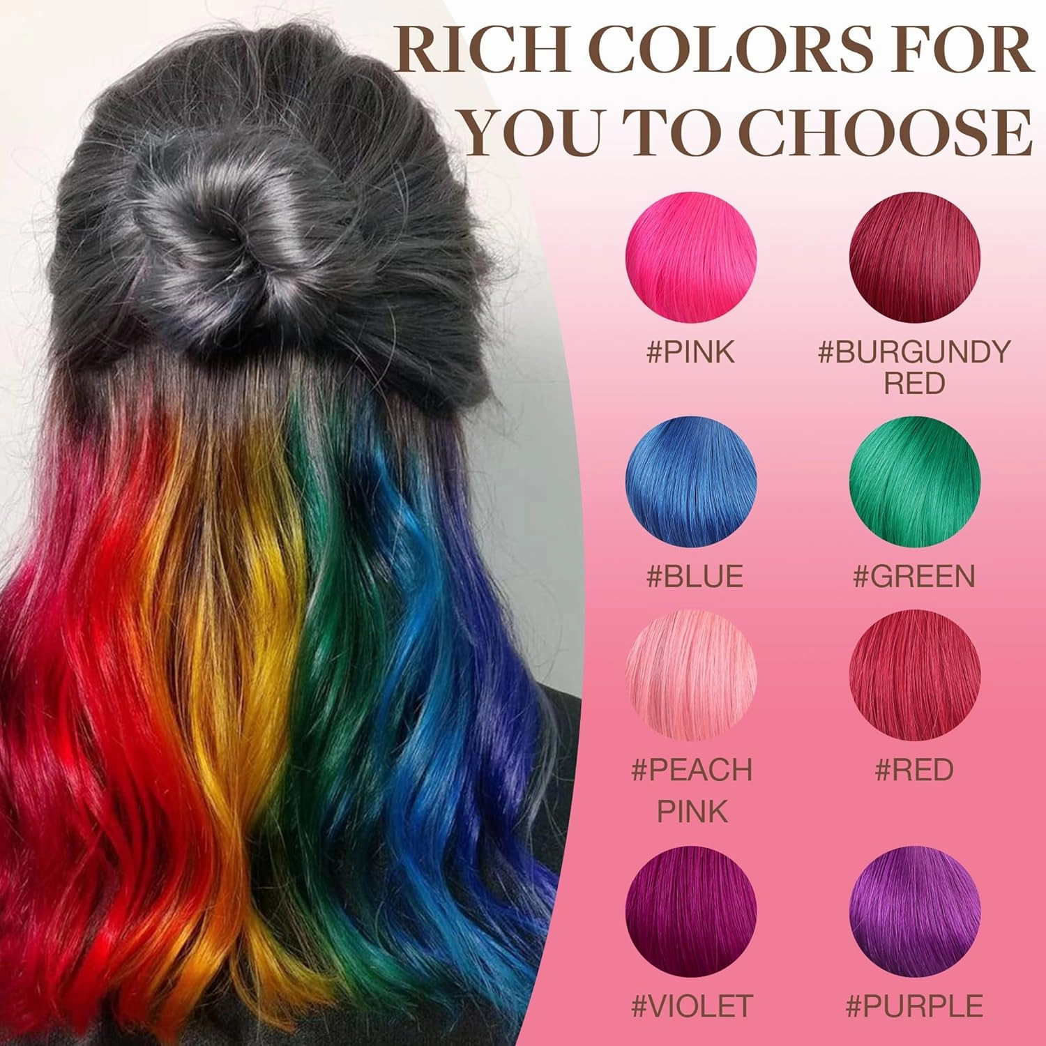 GOO GOO Tape in Hair Extensions Human Hair, Peach Pink, 22inch 30g 10pcs, Colored Tape ins Human Hair Extensions, Silky&Soft Invisible Tape Ins, Hair Highlighted for Party