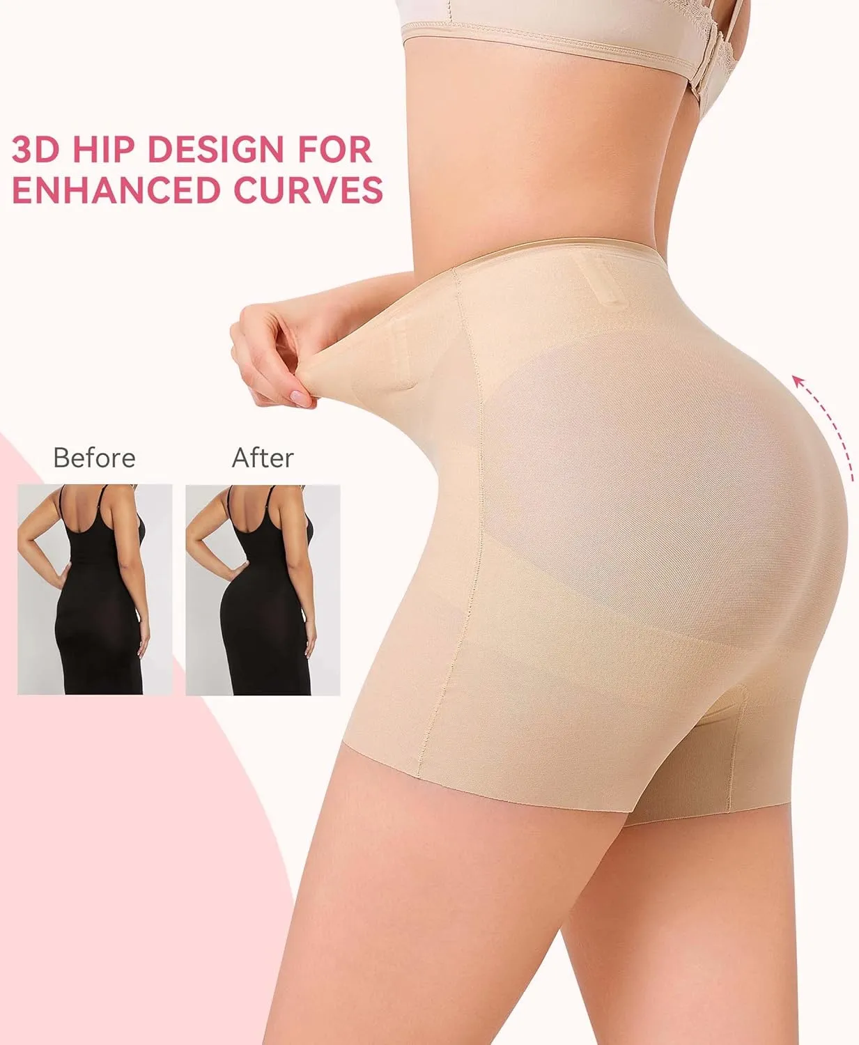Gotoly Shapewear Tummy Control Mid-Waist Body Shaper Shorts Butt Lifting Panties Shapewear Shorts