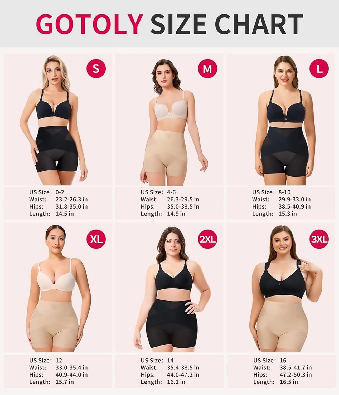 Gotoly Shapewear Tummy Control Mid-Waist Body Shaper Shorts Butt Lifting Panties Shapewear Shorts