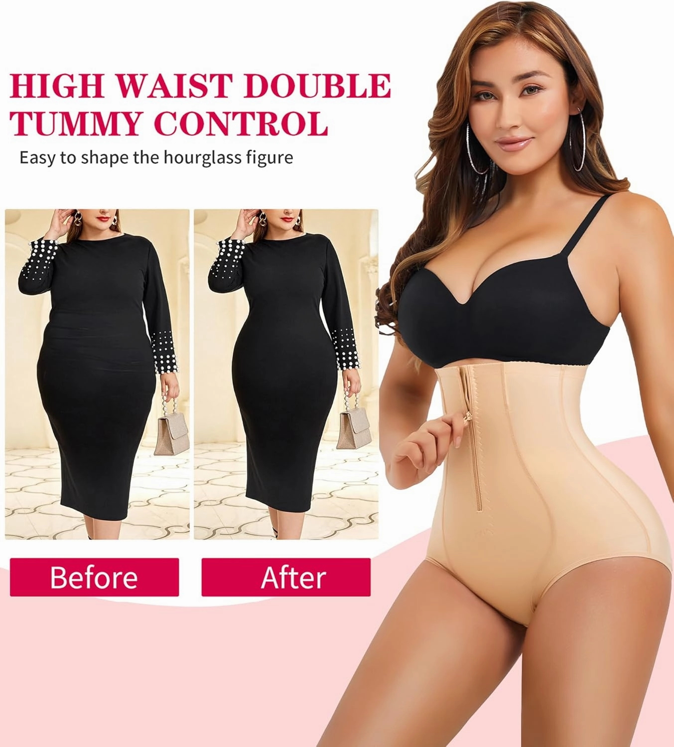 Gotoly Women Butt Lifter Shapewear Panties Waist Trainer Body Shaper Hi-Waist Tummy Control Slim Smooth Panty