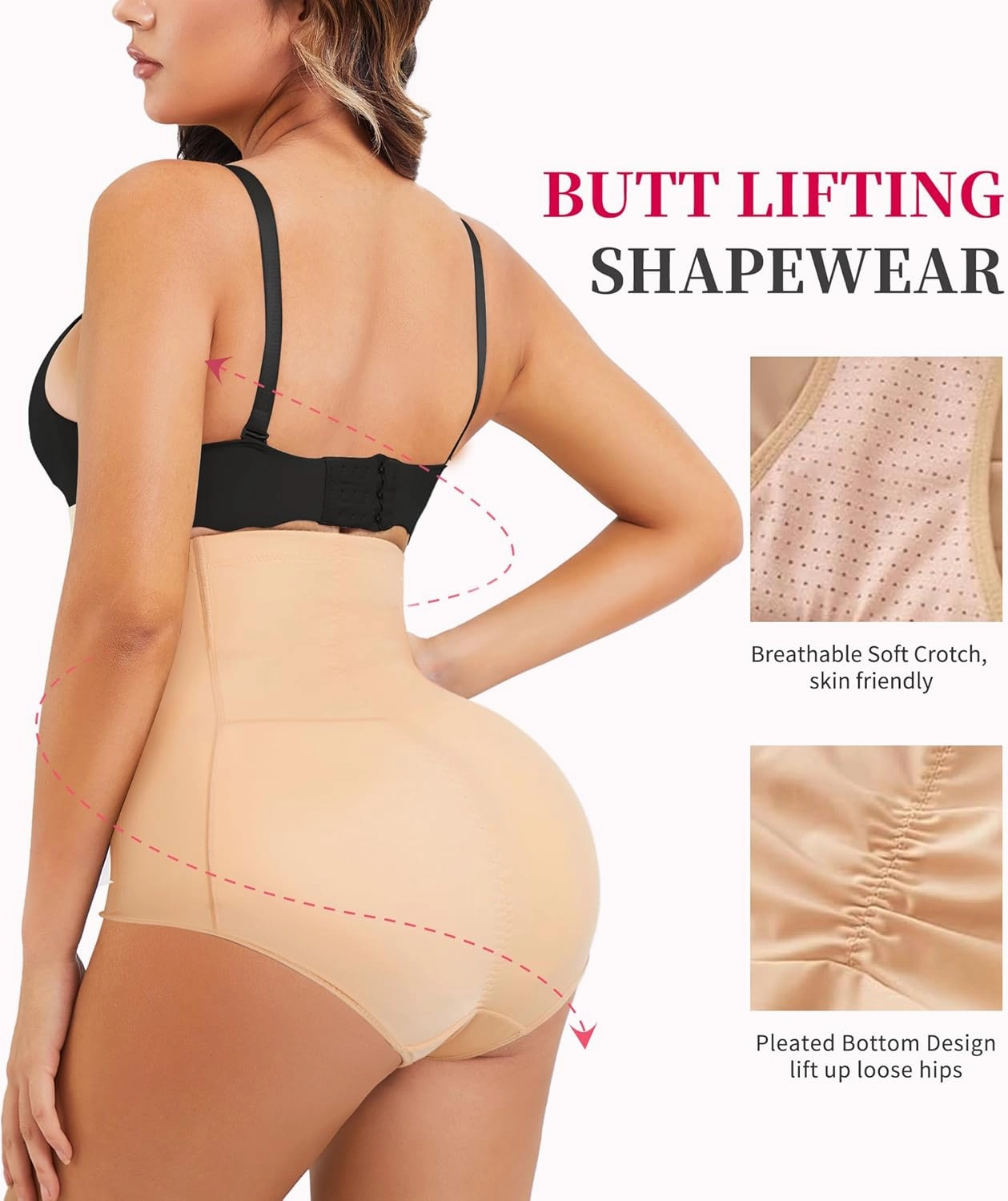 Gotoly Women Butt Lifter Shapewear Panties Waist Trainer Body Shaper Hi-Waist Tummy Control Slim Smooth Panty