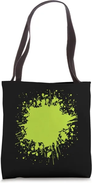 Green Spring Summer Trendy Acid Lime Bold Color Splatter Tote Bag