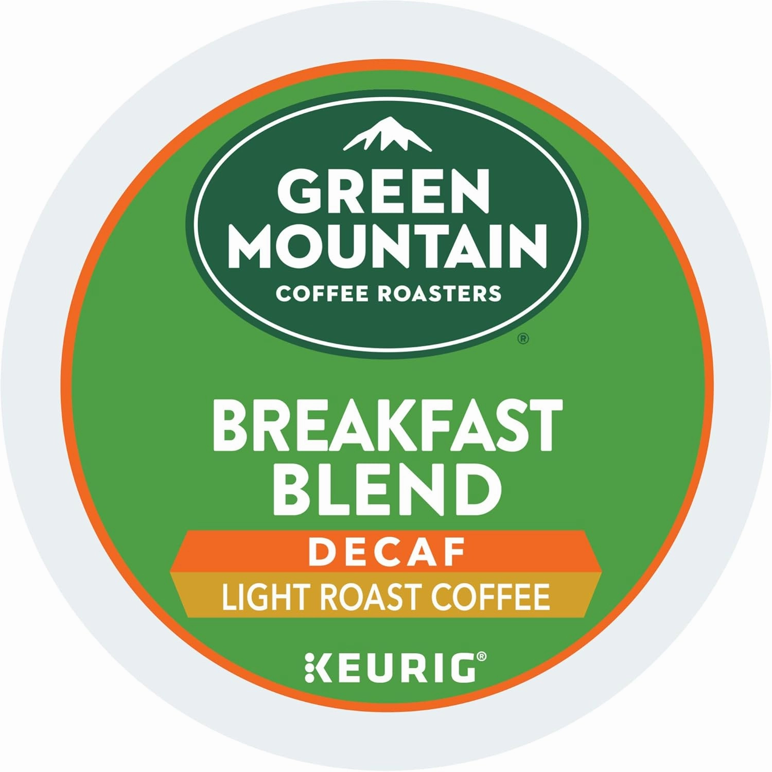 Green Mountain Coffee Roasters Decaf Breakfast Blend , Single-Serve Keurig K-Cup Pods, Light Roast Coffee, 32 Count