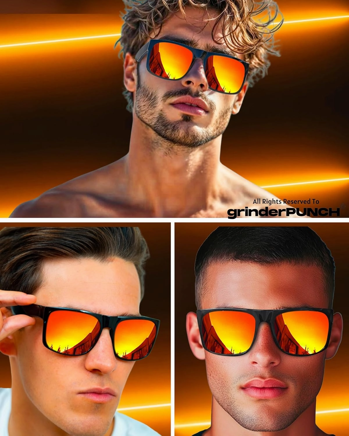 grinderPUNCH XL Large Face Polarized Sunglasses Big Heads Wide Face, Extra Wide Oversized Sunglasses for Driving Glasses