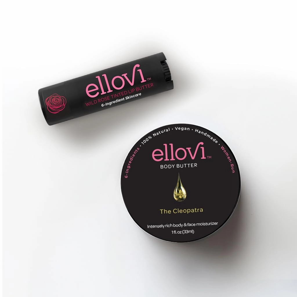 Halloween Boo Travel Bundle | Wild Rose Tinted Lip Butter & Cleopatra Body Butter | All-Natural, Vegan Skincare for a Natural Glow | 6 Pure Ingredients