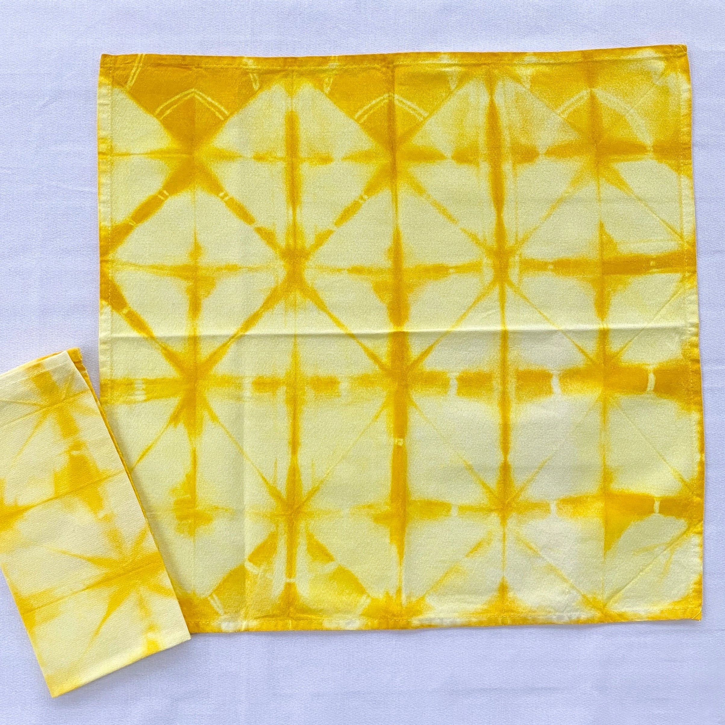 Hand Dyed Cotton Napkins - Mustard Xs