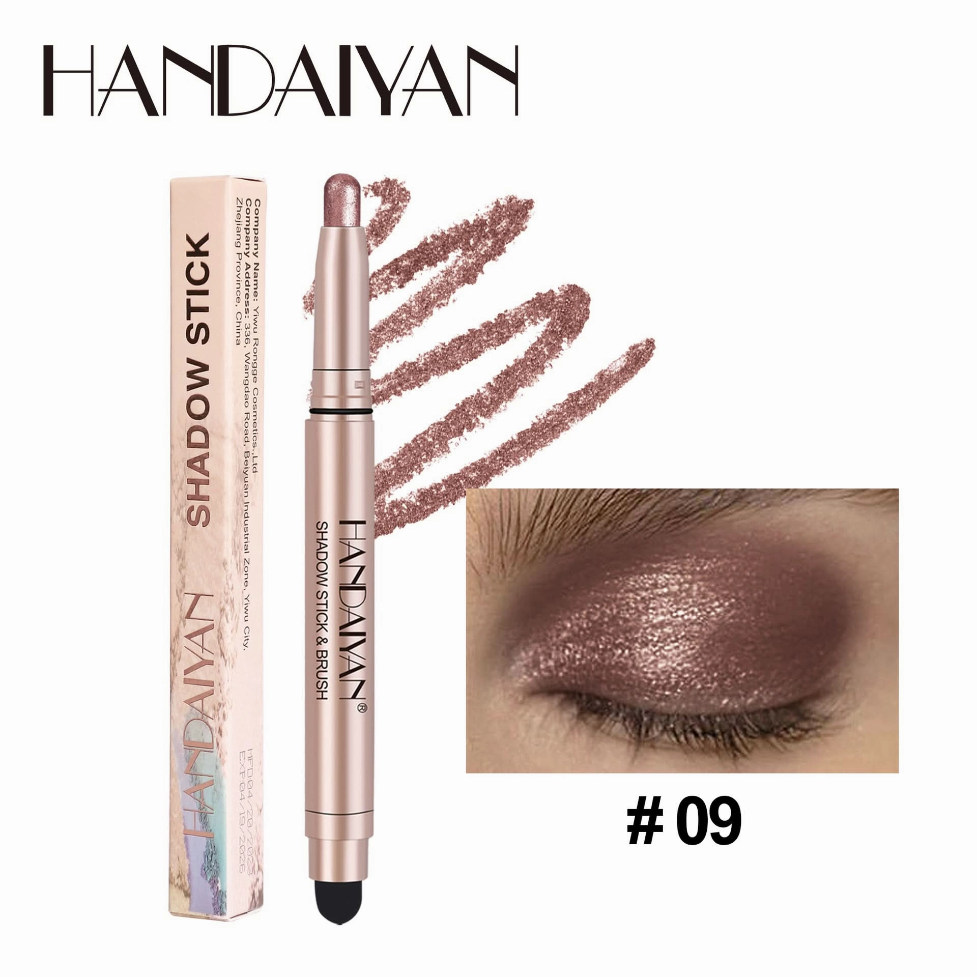 Handaiyan Shimmer Eyeshadow Stick – High-Pigment, Pearlescent & Metallic Finish