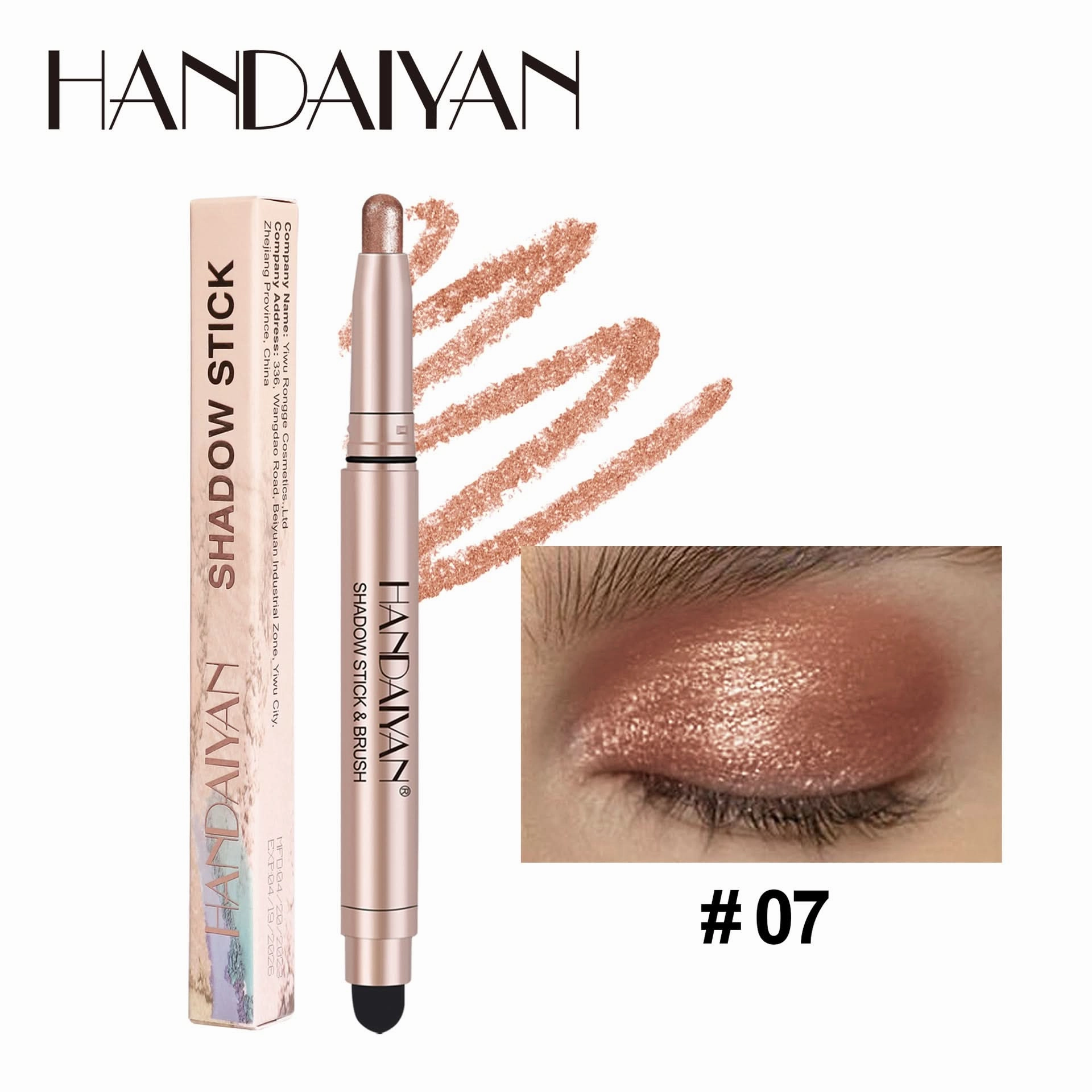 Handaiyan Shimmer Eyeshadow Stick – High-Pigment, Pearlescent & Metallic Finish