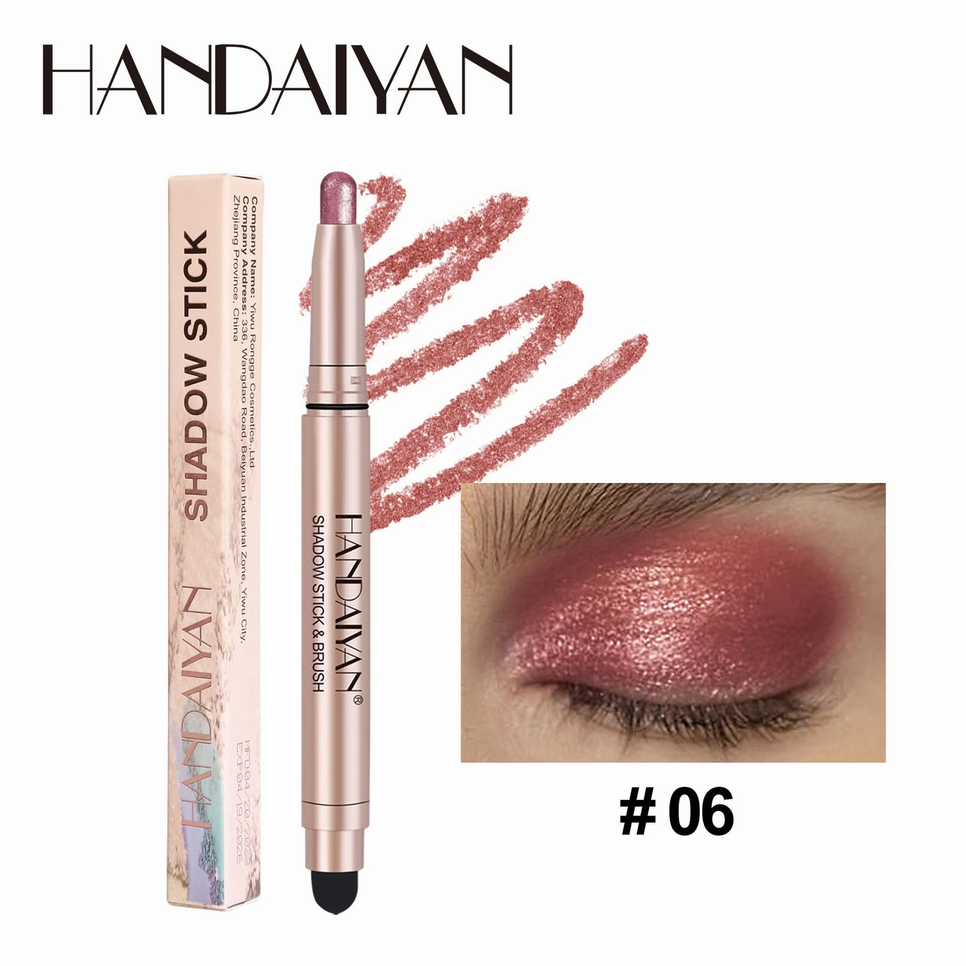 Handaiyan Shimmer Eyeshadow Stick – High-Pigment, Pearlescent & Metallic Finish