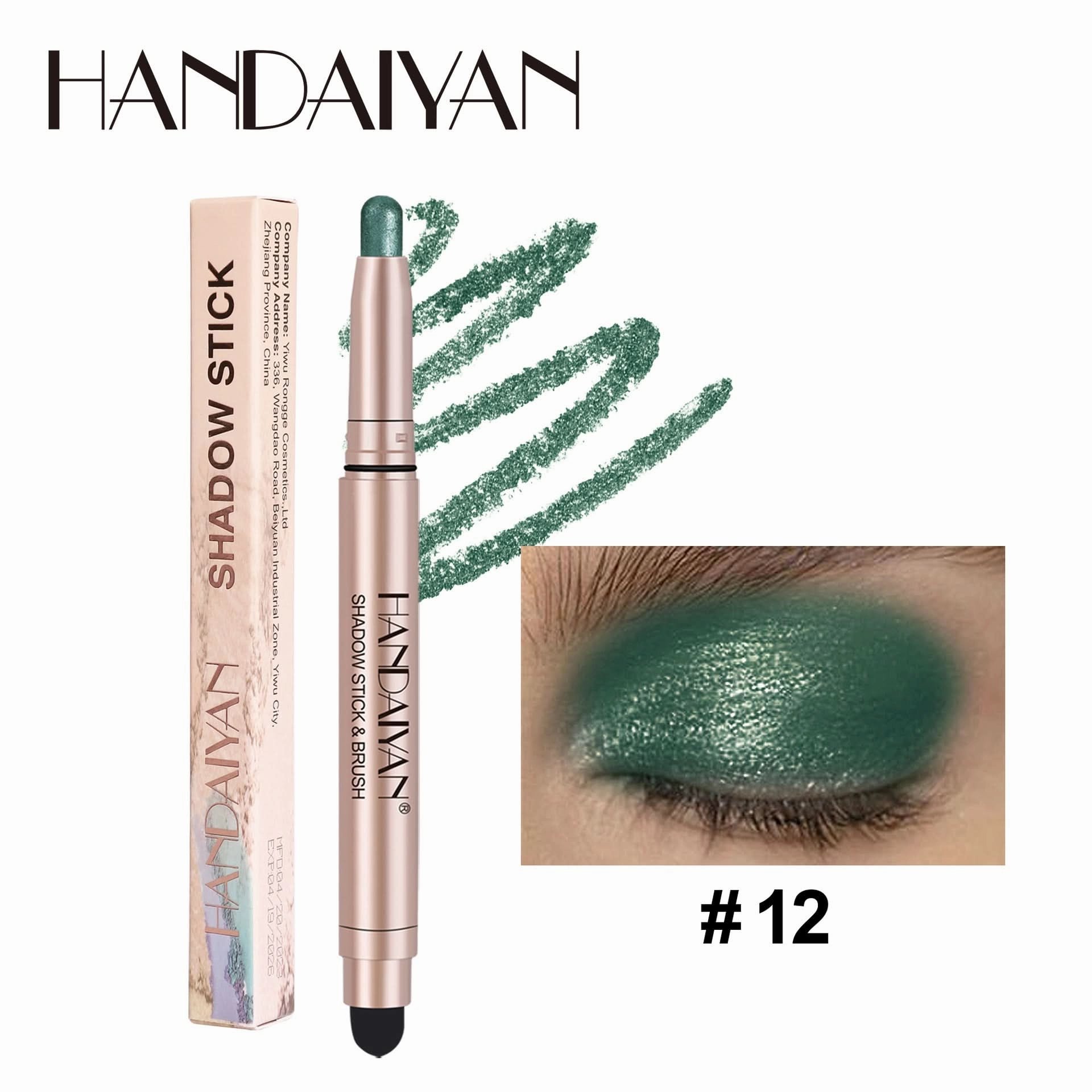 Handaiyan Shimmer Eyeshadow Stick – High-Pigment, Pearlescent & Metallic Finish