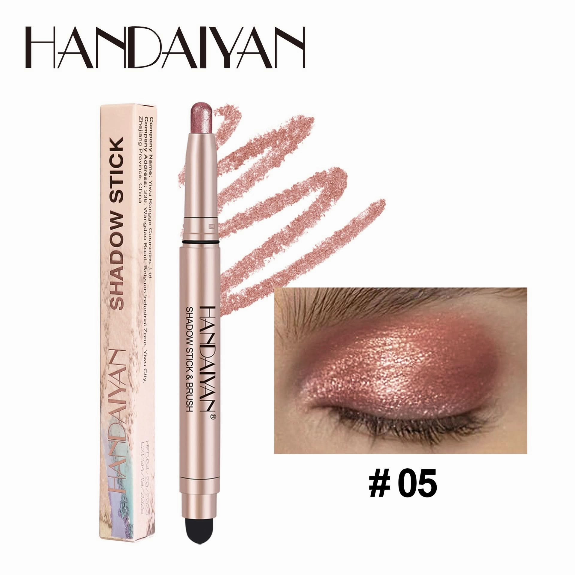 Handaiyan Shimmer Eyeshadow Stick – High-Pigment, Pearlescent & Metallic Finish
