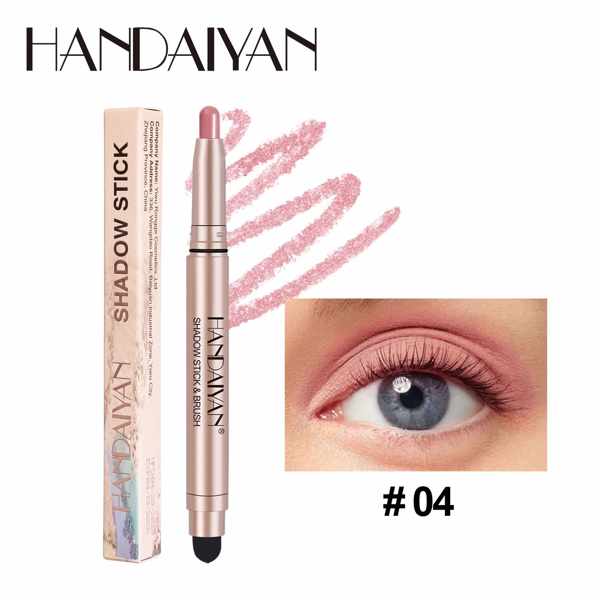 Handaiyan Shimmer Eyeshadow Stick – High-Pigment, Pearlescent & Metallic Finish