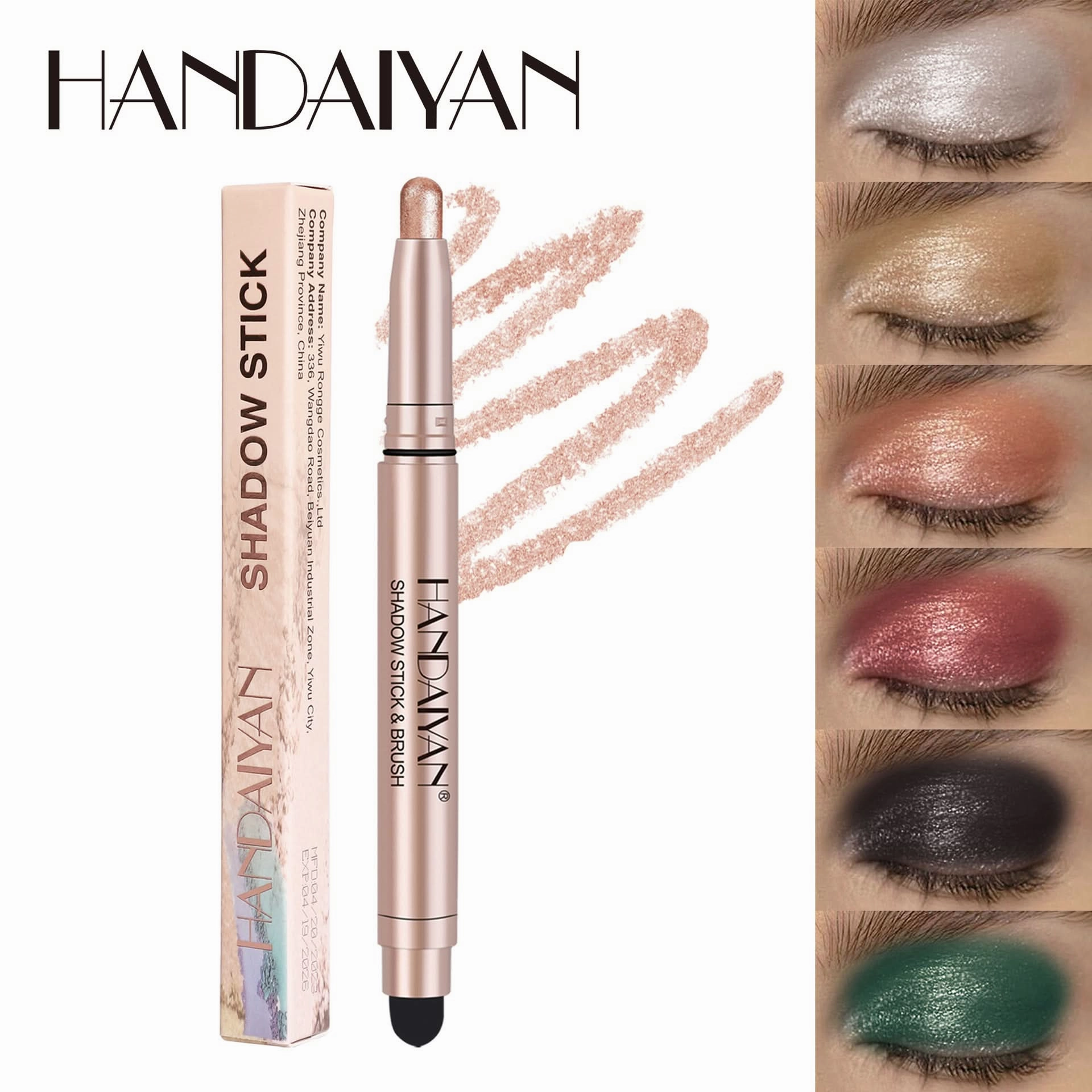 Handaiyan Shimmer Eyeshadow Stick – High-Pigment, Pearlescent & Metallic Finish
