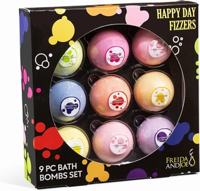 Happy Day Fizzers Aromatherapy 9 Pcs Large Bath Bomb Gift Set for Women – Relaxing Aromatherapy Home Spa