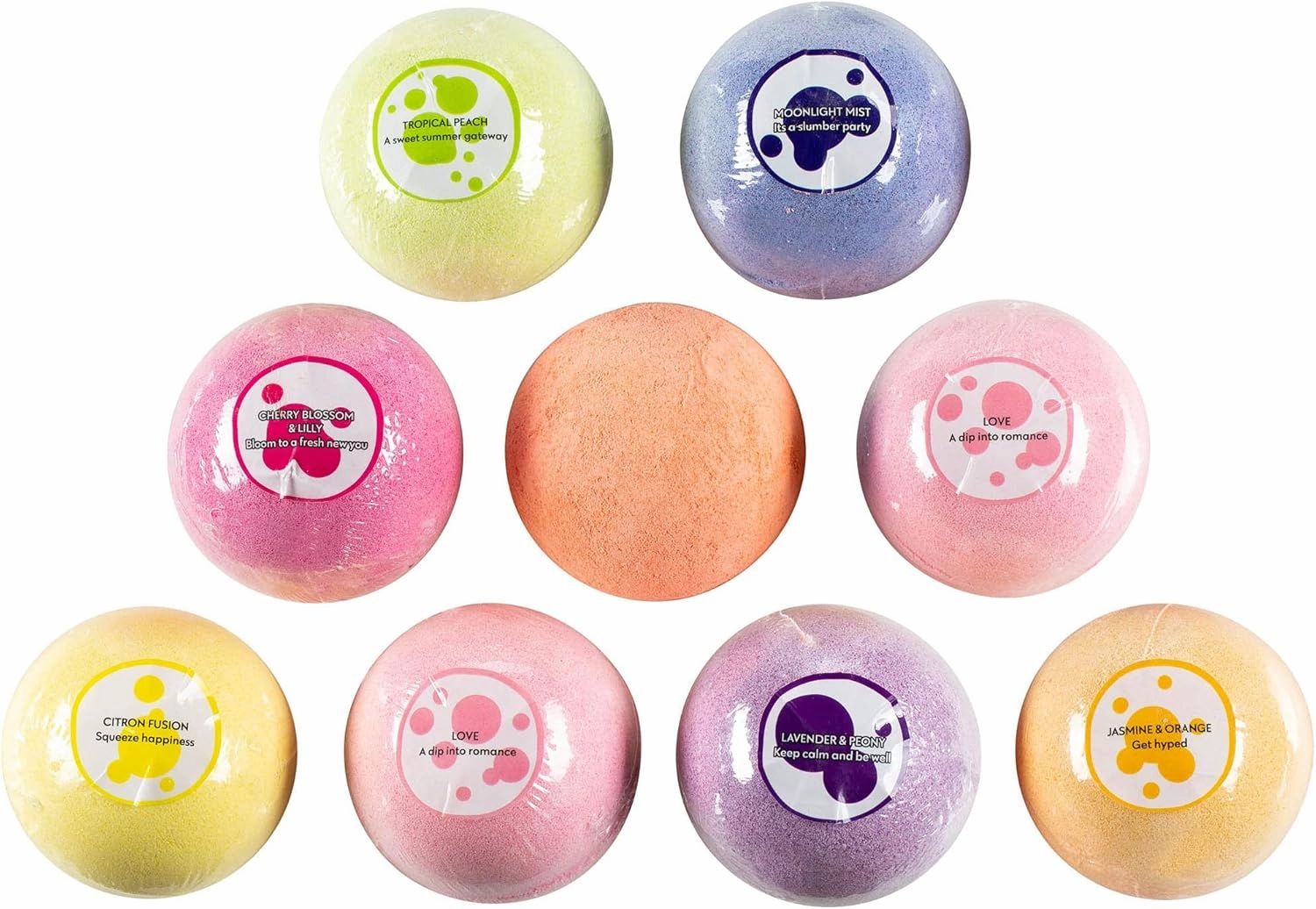Happy Day Fizzers Aromatherapy 9 Pcs Large Bath Bomb Gift Set for Women – Relaxing Aromatherapy Home Spa