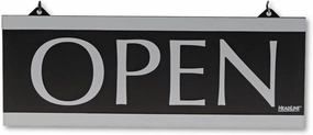 Headline Sign Century Series Reversible Open/Closed Sign, W/Suction Mount, 13 X 5, Black