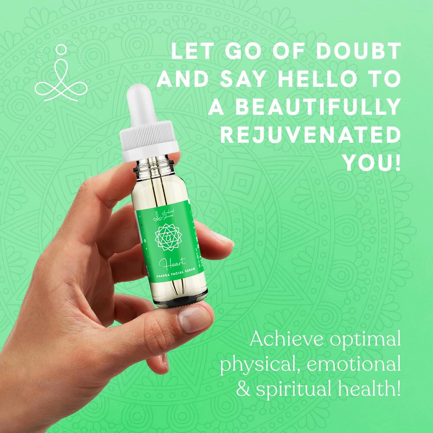Heart Chakra Facial Serum Essential Oil Blend, Natural & Organic Moisturizing Serum for Face with Sunflower, Argan, Apricot, Rosemary, Lavender Oils for Spiritual Journey, Peace, Deeper Connection