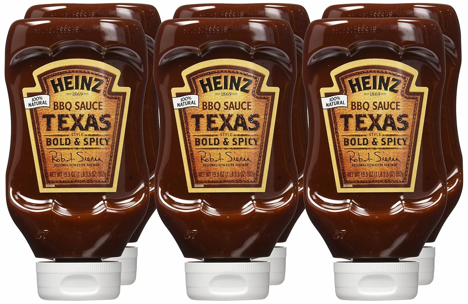 Heinz Texas Style Bold & Spicy BBQ Sauce (19.5 oz Bottles, Pack of 6)