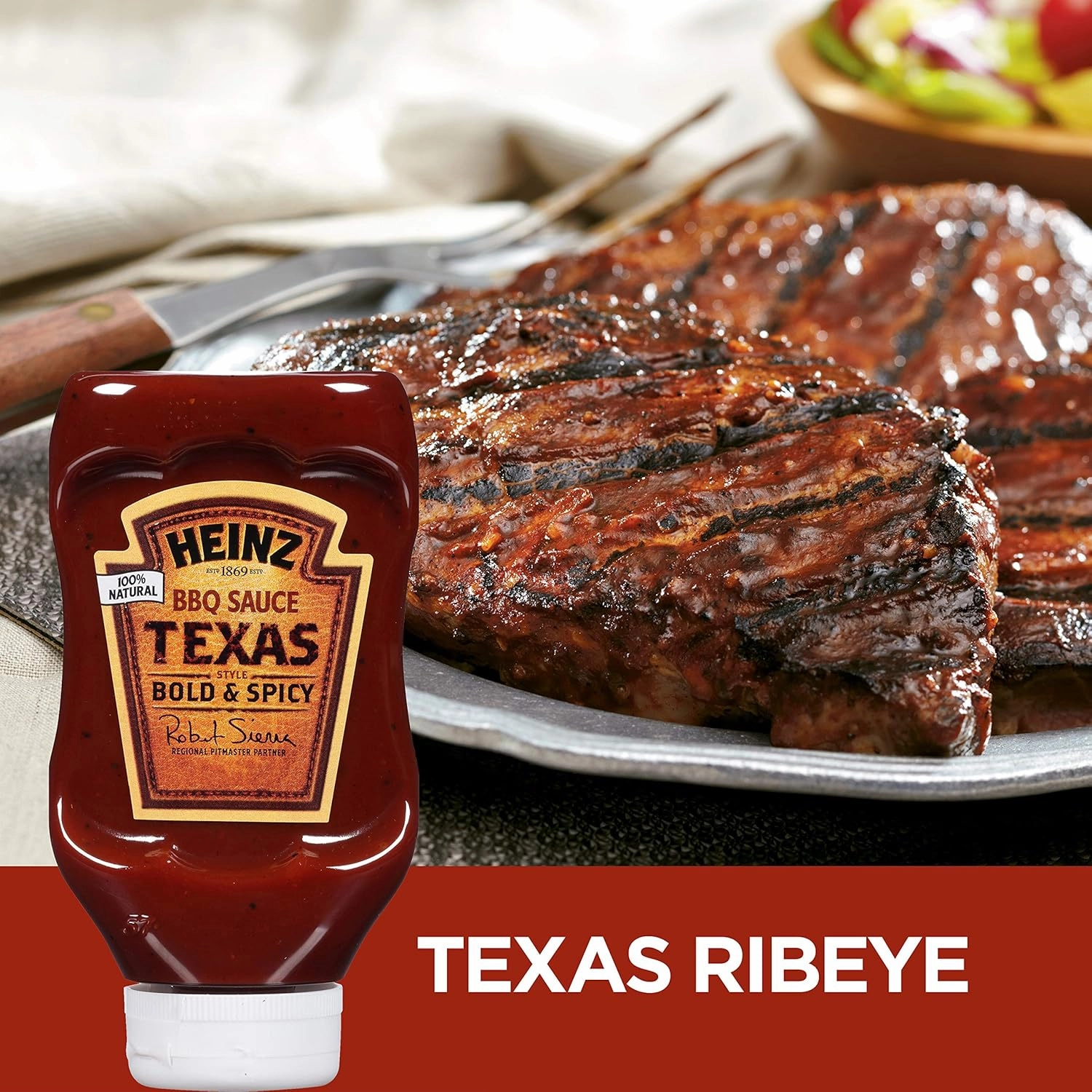 Heinz Texas Style Bold & Spicy BBQ Sauce (19.5 oz Bottles, Pack of 6)