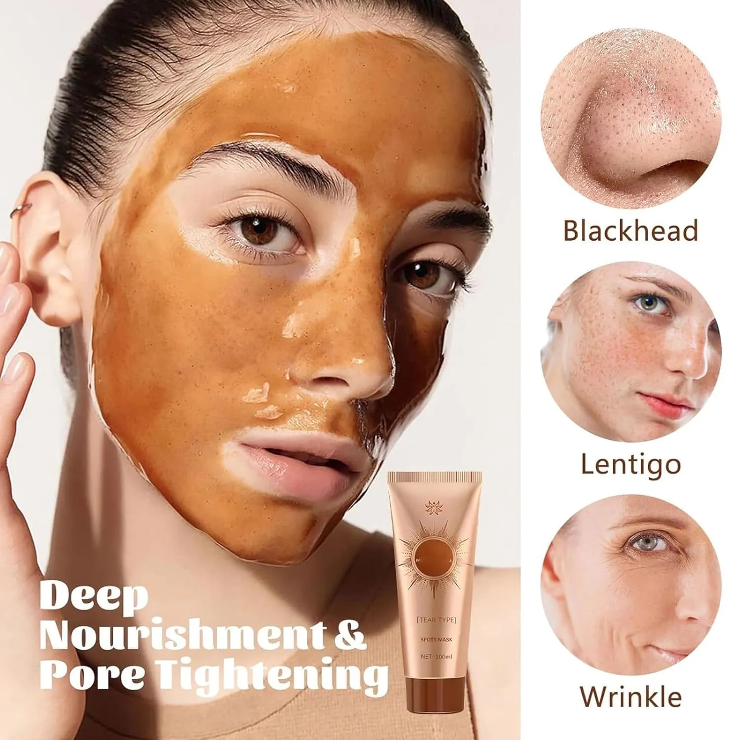 Herbal Spot Peel-off Face Mask, 𝐰𝐡𝐢𝐭𝐞𝐧𝐢𝐧𝐠 Peel-off Facial Mask, Deep Cleans Pores for All Skin Masks(1)