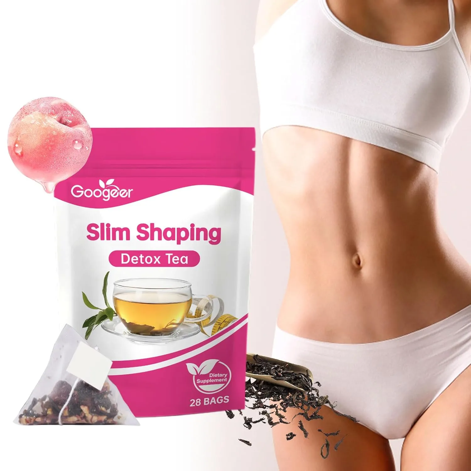 Herbal Tea Bags - Boost Metabolism, Relieve Bloating, Refreshing Taste for Daily Health - Natural Ingredients including White Peach & Oolong Tea