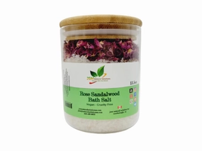 herbal bath salts Infused organic rose petal with rose and sandalwood oil - best Aromatherapy nontoxic body & feet bath soak handmade 1 OZ