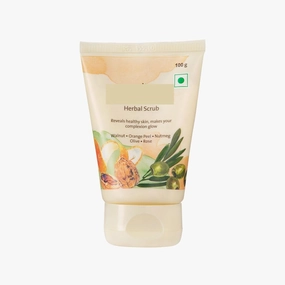 Herbal Scrub (100 GM) | Face Scrub | Blend Of Walnut, Orange Peel & Oilve Oil for Skin Brightening, Exfoliate Face, For All Skin Type (Pack Of 1)