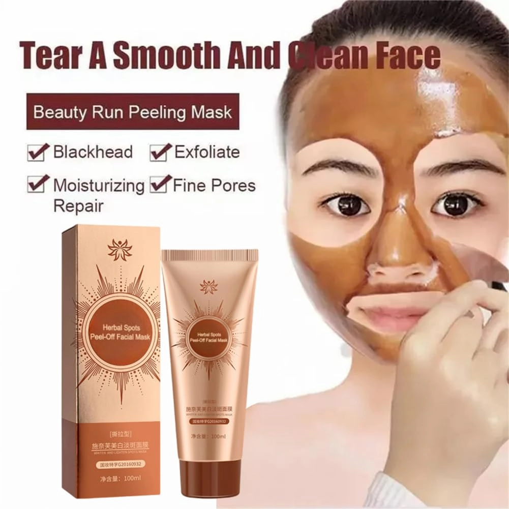 Herbal Spots Peel-Off Facial Mask, Spot Peel off Mask, Anti-Aging Anti-Wrinkle Tear-Off Peel off Face Mask, Face Mask for All Skin Types, Deep Nourishment & Pore Tightening (2pcs)