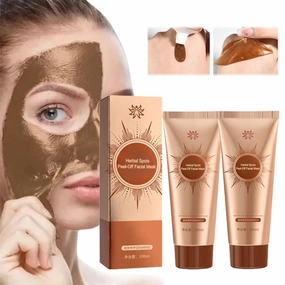 Herbal Spots Peel-Off Facial Mask, Spot Peel off Mask, Anti-Aging Anti-Wrinkle Tear-Off Peel off Face Mask, Face Mask for All Skin Types, Deep Nourishment & Pore Tightening (2pcs)