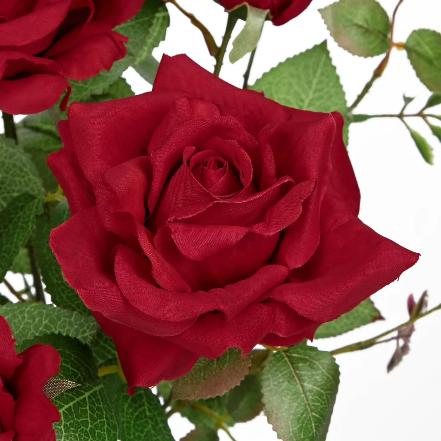 Hollyone Red Fake Roses Artificial Flowers in Pot 23.6" Small Roses Tree Indoor Outdoor Faux Plants & Flowers Rose Silk Flowers Potted Plant Artificial Rose Floral Arrangement Shelf Desk Home Decor
