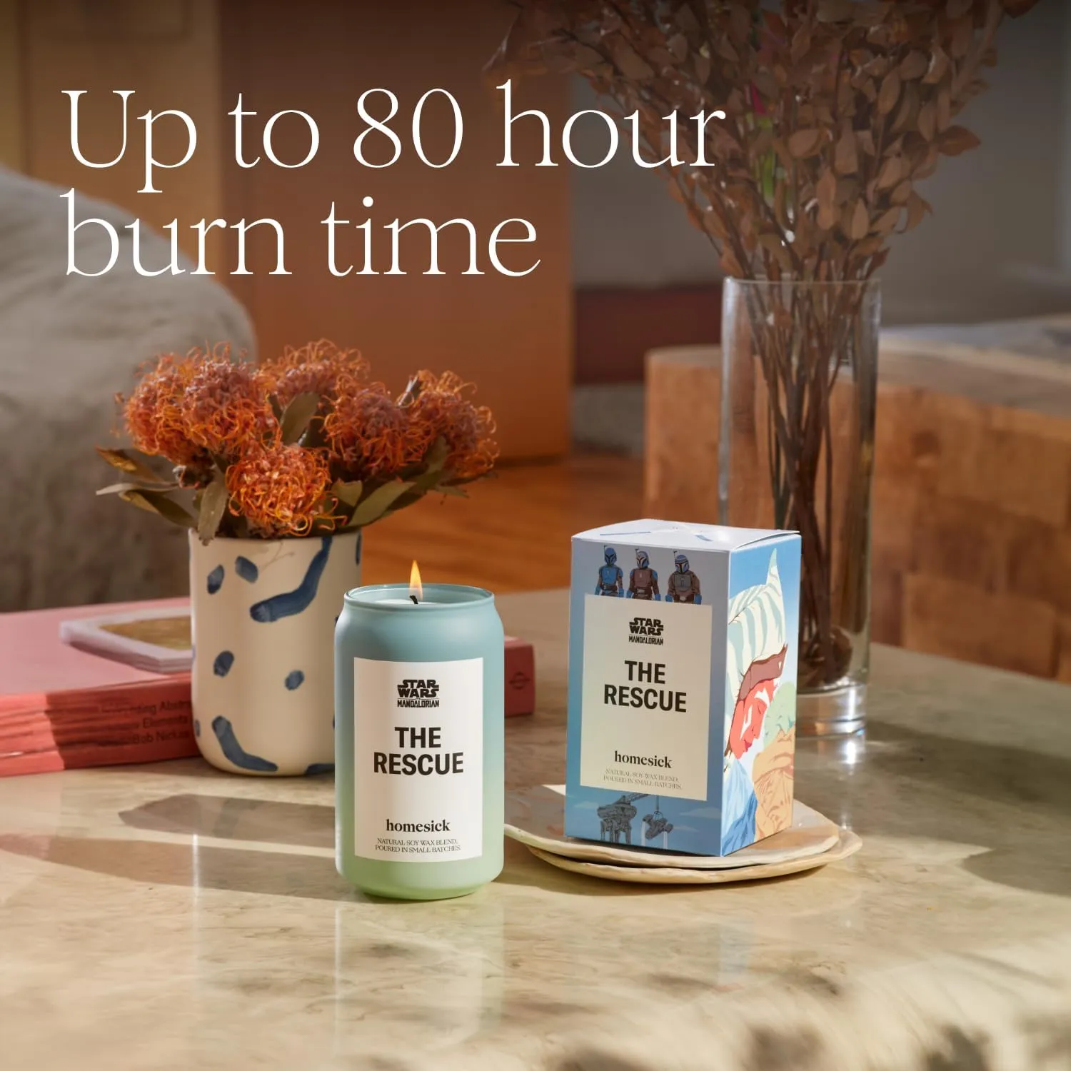 Homesick Scented Candles for Home (Los Angeles) - 13.75 oz Long-Lasting Soy Wax Jar Candle for Women & Men for All Occasions, 60-80 Hours Burn Time - Notes of Orange, Bergamot & Rose