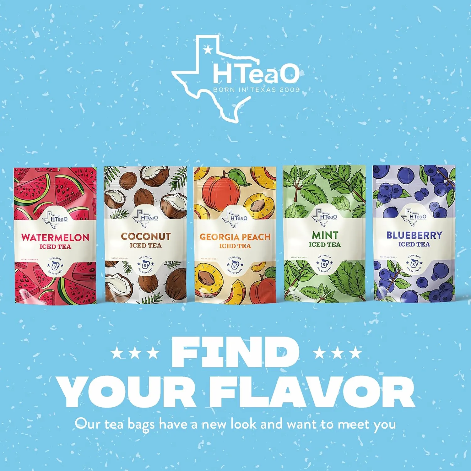 HTeaO Georgia Peach Black Tea – Texas-Style Flavored Iced Tea Bags for Summer – Instant Ice Tea Packets for Quick Brew - Loaded Tea Sachets Ready in 5 Minutes (16-Count, Makes 8 Gallons Total)