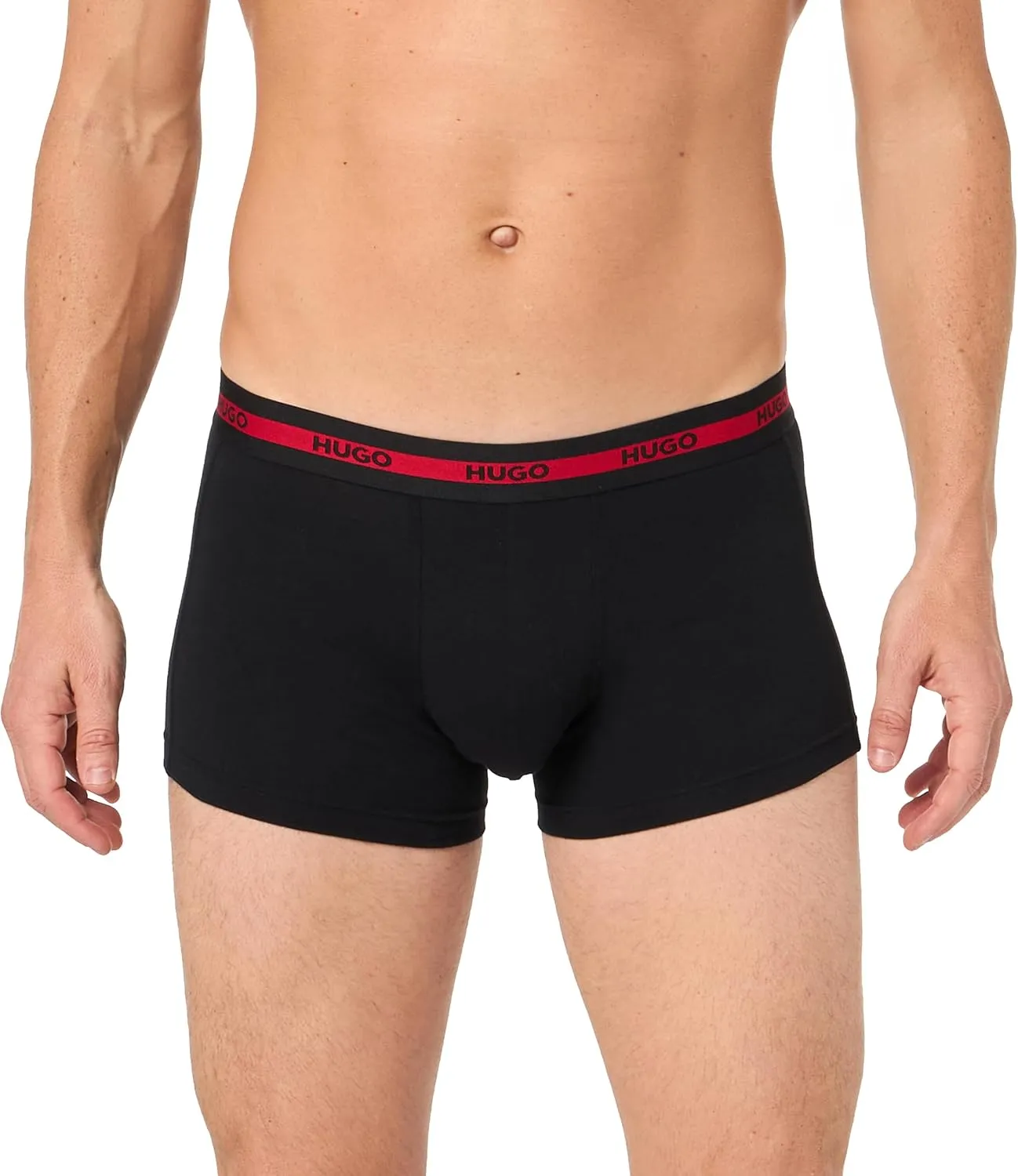HUGO Men's 3 Pack Bold Logo Cotton Stretch Trunks