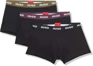 HUGO Men's 3 Pack Bold Logo Cotton Stretch Trunks