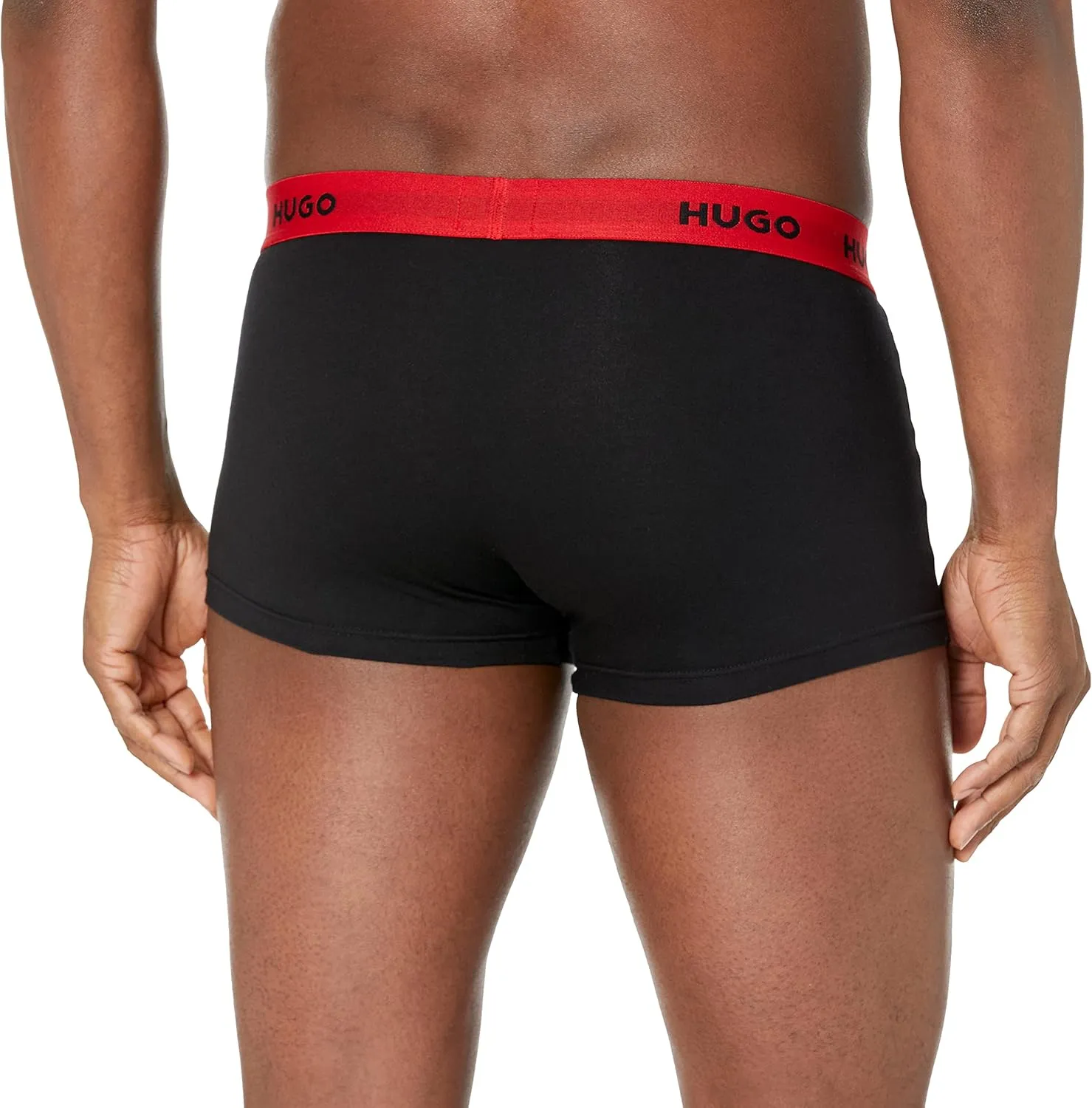 HUGO Men's 3 Pack Bold Logo Cotton Stretch Trunks