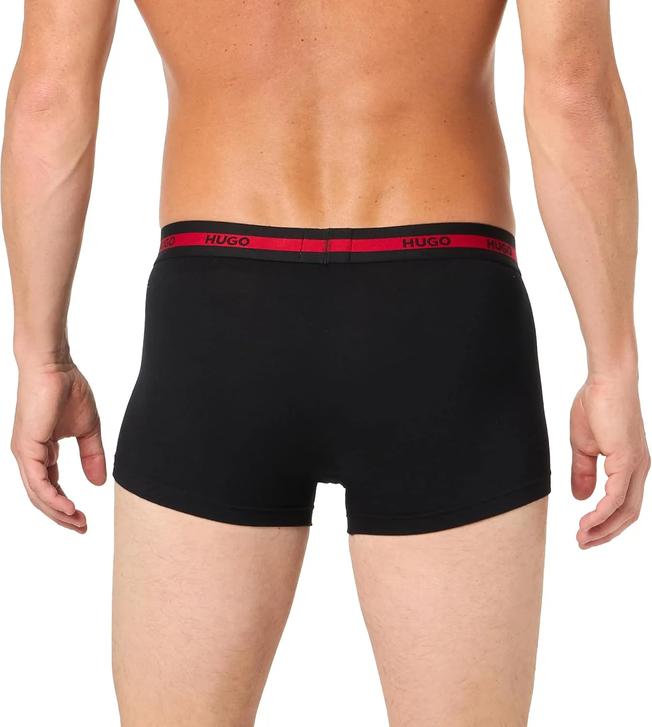 HUGO Men's 3 Pack Bold Logo Cotton Stretch Trunks