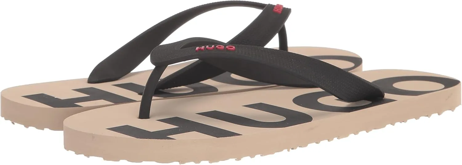 HUGO Men's Bold Logo Flip Flops