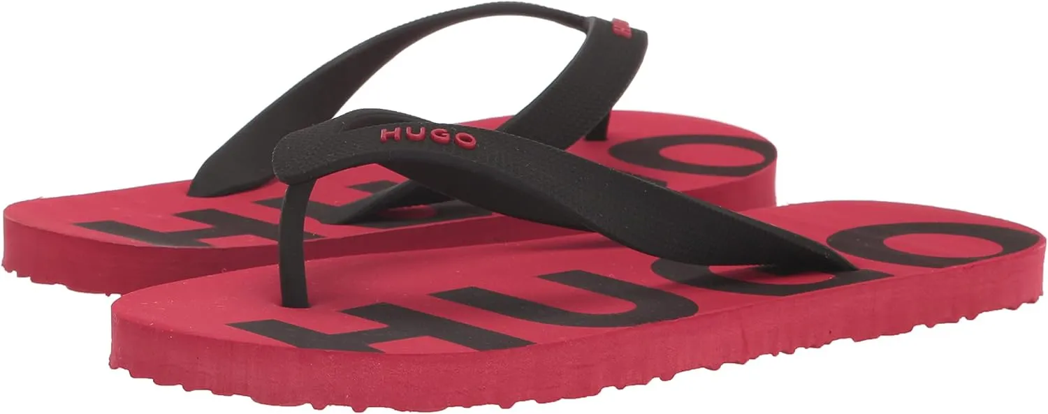 HUGO Men's Bold Logo Flip Flops